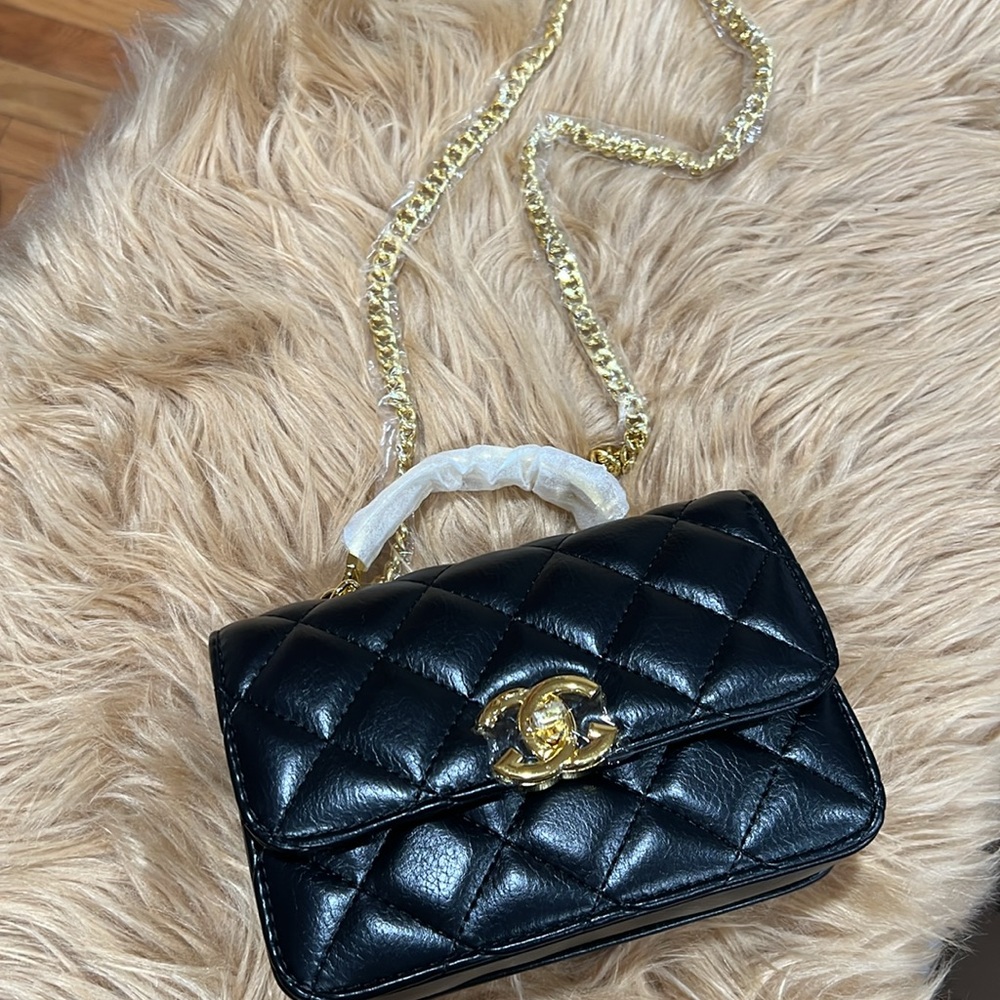 New❤️ Black Quilted Leather Bag( not authentic) no return - Picture 15 of 17